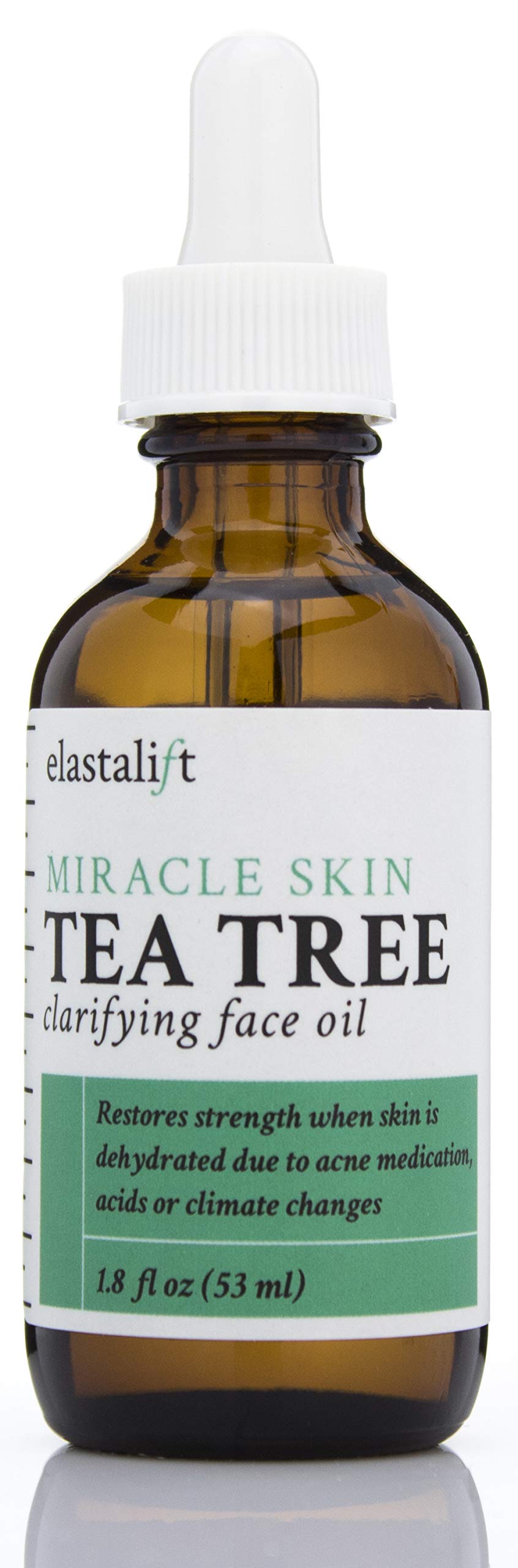 Elastalift Tea Tree Oil Facial Spot Treatment W/Witch Hazel Clarifying Tea Tree Oil For Face Helps Target Redness, Acne, Bumps, Dry Itchy Skin, & Large Pores. Non-Irritating Formula, 1.8 Fl Oz