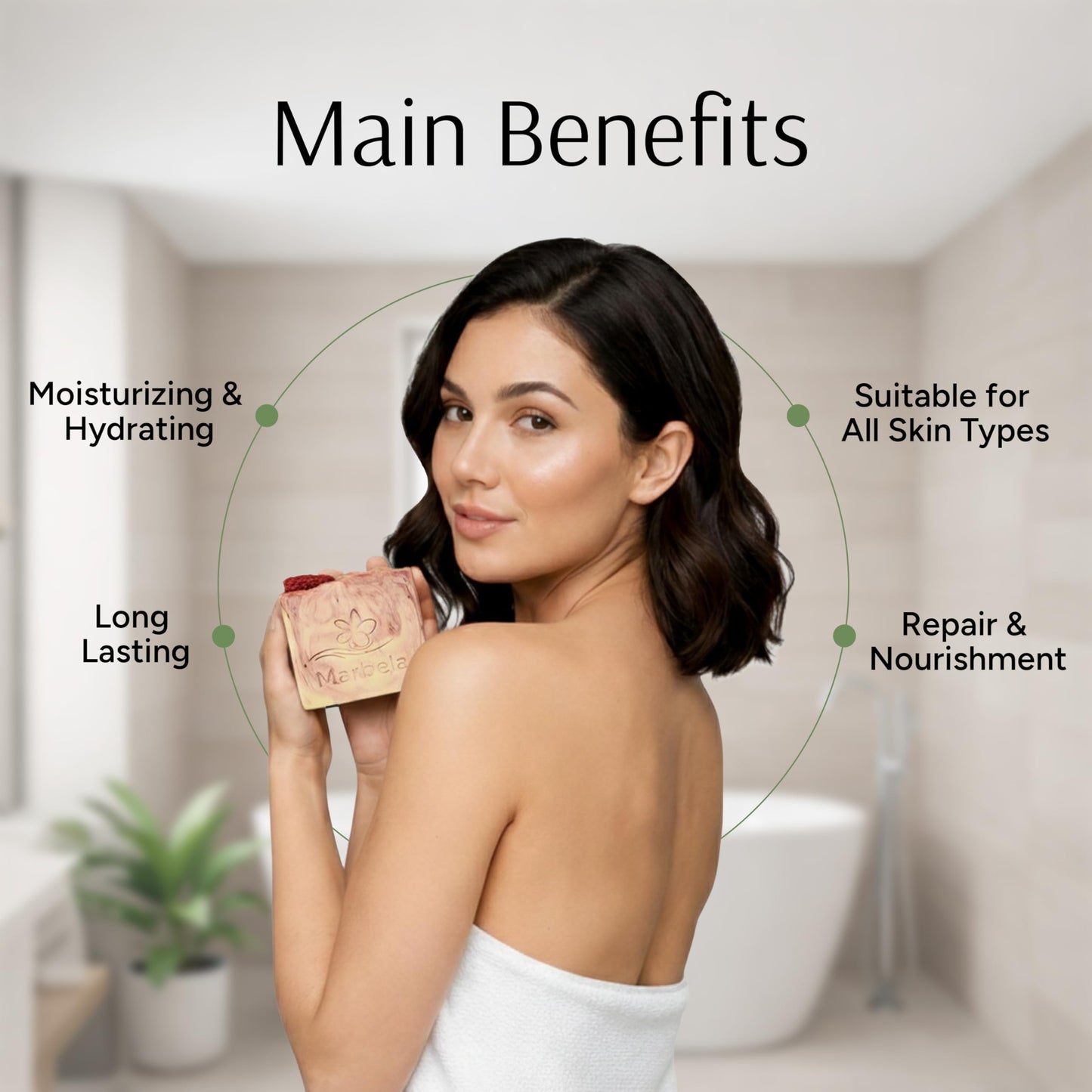 Marbela Cosmetics Handmade Soap Bar - Made in USA, Vegan Friendly, Palm Oil Free, Natural Bar Soap - Gentle Face & Body Soap for Daily Skin Care, Moisturizing - 3.5 oz (Strawberries and Cream)