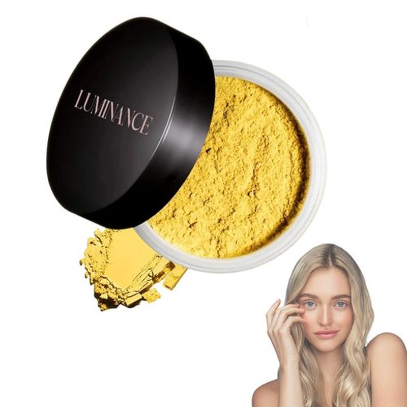 Luminance Pink Powder,Ultra Pink Setting Powder,Long-Lasting Waterproof Foundation,Skin Tone Adapting Blurring Powder for Flawless Beauty (Marigold)