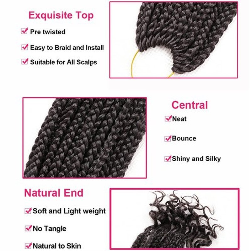 URNice 7 Packs 10 Inch Crochet Box Braids Hair with Curly Ends Prelooped Goddess Box Braids Crochet Hair Braiding Hair Crochet Braids Hair for Black Women (10 Inch ( Pack of 7 ), 4#)