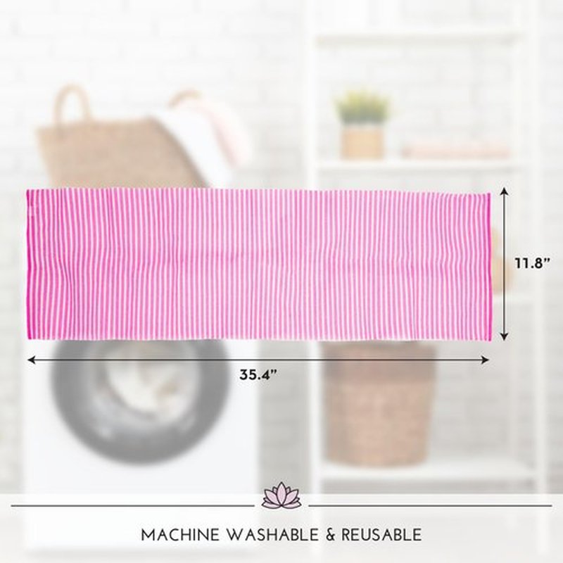 S&T INC. Back Scrubber for Shower, Exfoliating Body Scrubber or Bath Exfoliating Towel for Skin Care, 11.8 Inches x 35.4 Inches, Assorted Stripes, 3 Pack