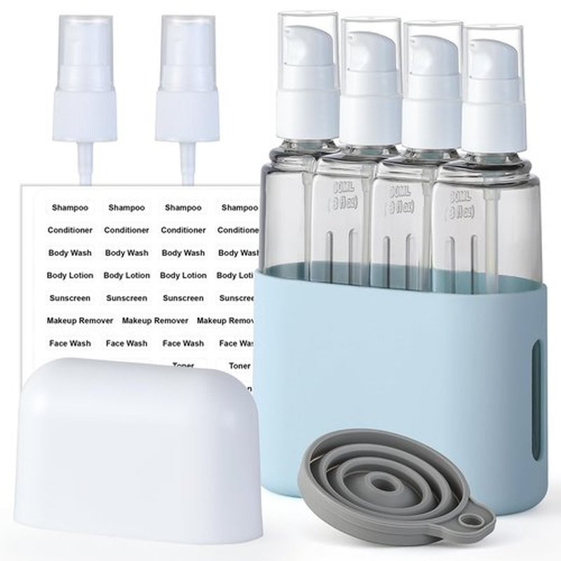 3oz Travel Bottles Set, Tsa Approved Portable Travel Containers for Shampoo Liquid With Labels,Travel Containers Dispenser Set - Blue