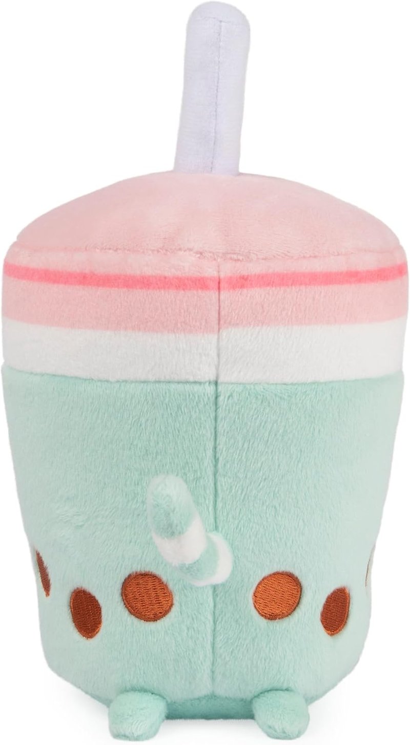 Pusheen Boba Tea Cup Plush Cat Stuffed Animal | Soft Green/Pink Toy for Ages 8+ - 6”