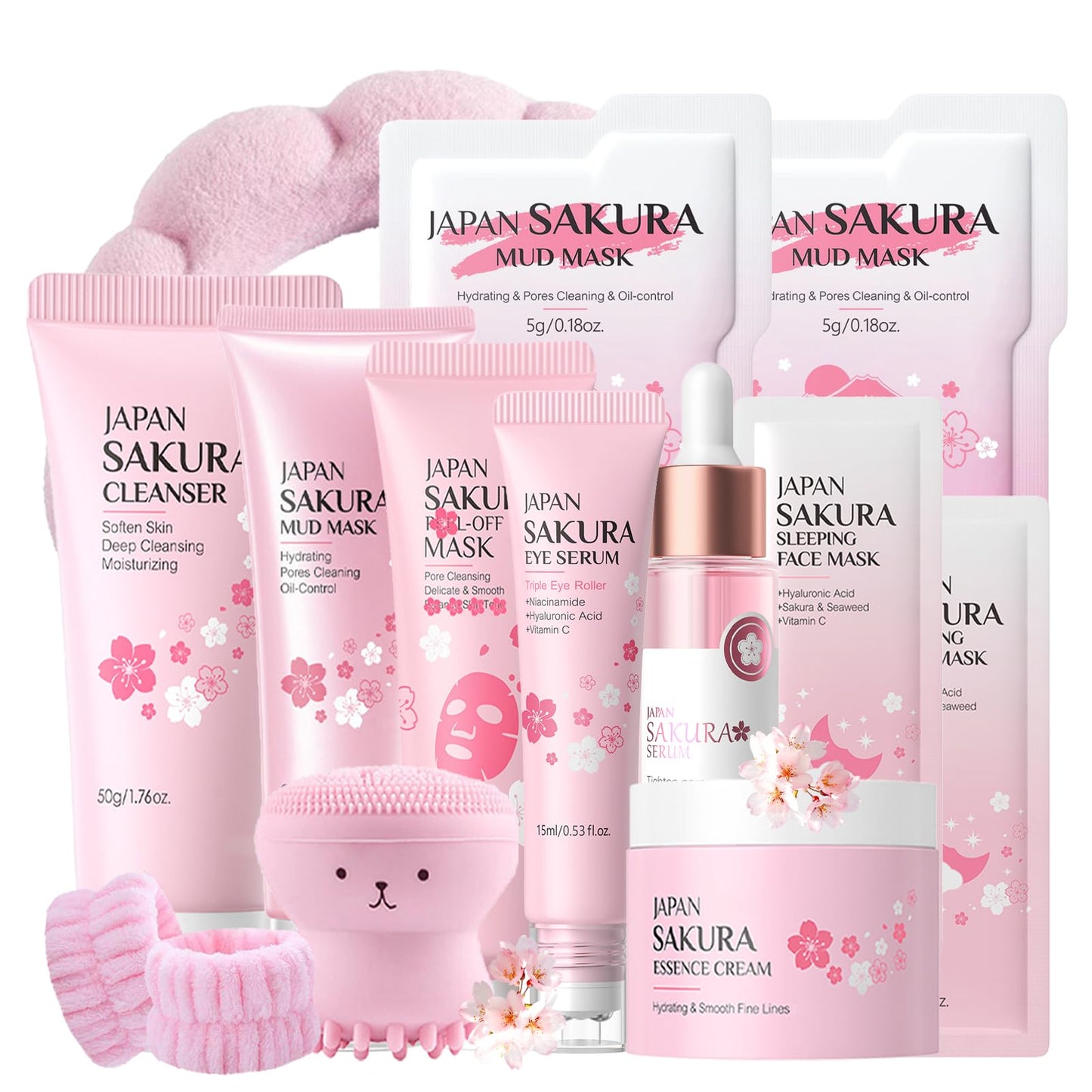Sakura Skin Care Set for Teen Girls Birthday Gifts - Kids Skin Care Set for girls Ages 8-12 -Skincare for Girls 10-12 - Skin Care for Kids 8-9 - Skin Care Kit for Women Christmas Gifts
