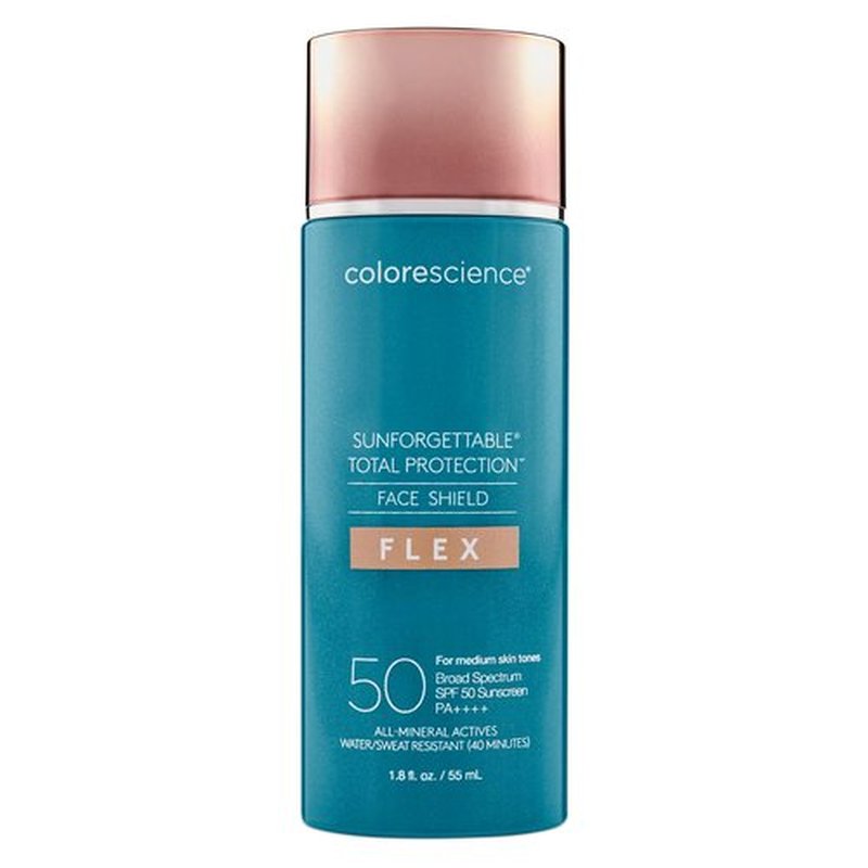 Colorescience Total Protection Face Shield Flex SPF 50, Zinc Oxide Formula, Medium, 1.8 fl. oz.
