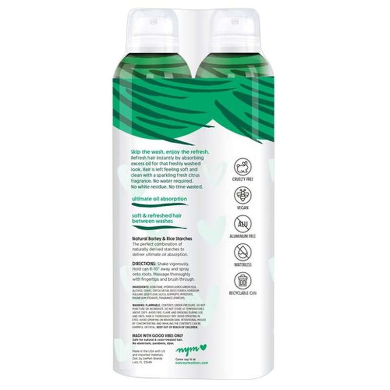 Not Your Mother's Clean Freak Refreshing Dry Shampoo (2-Pack) - 7 oz - Waterless Shampoo Instantly Absorbs Oil - Hair Essentials for All Hair Types