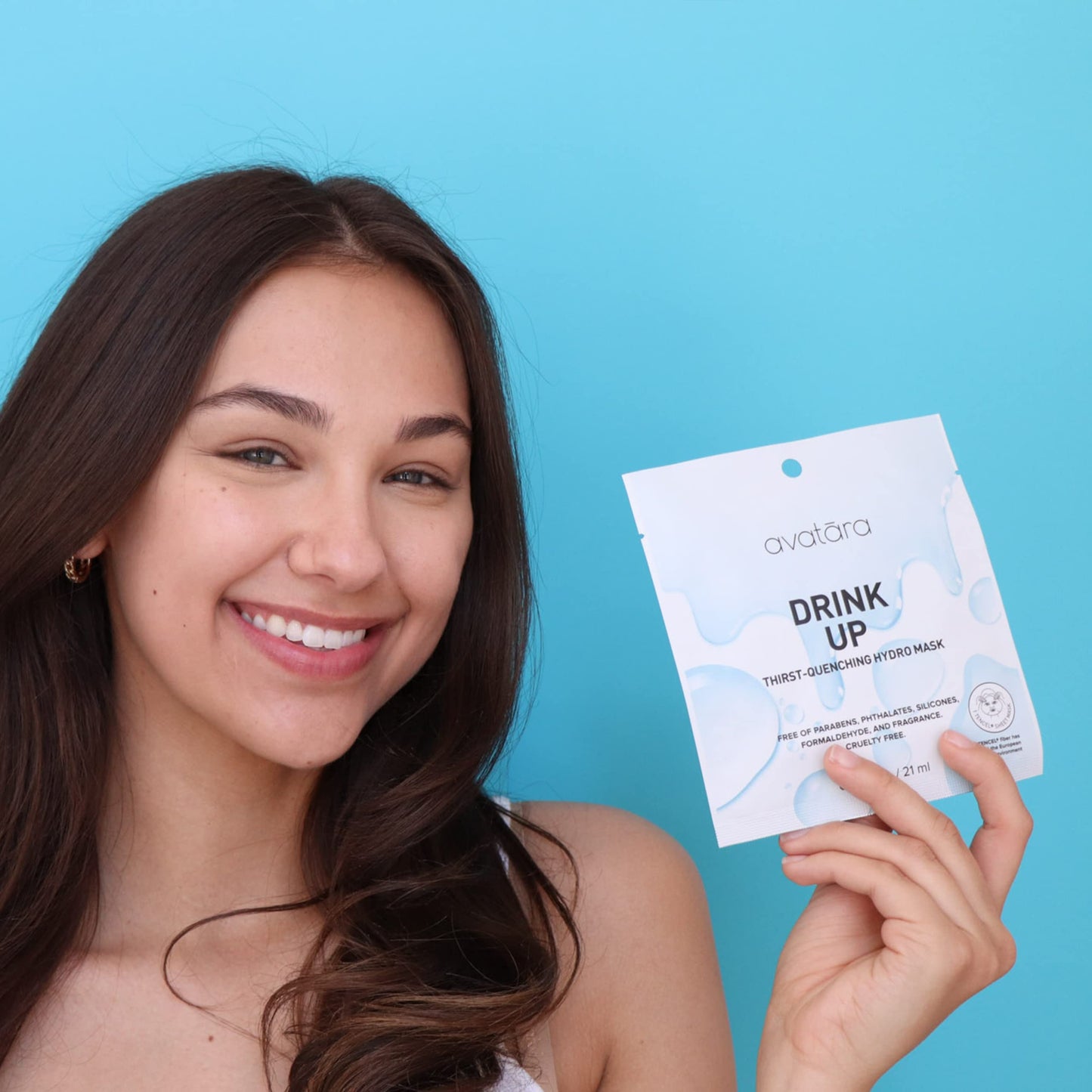 Avatara - Drink Up Facial Mask 15 Sheets, Hydrating Mask, Sheet Masks with Aloe Vera and Licorice Root, Face Mask Skincare Beauty Essential Made with Tencel Fibers, Paraben-Free, Dry Skin, 15 Pack