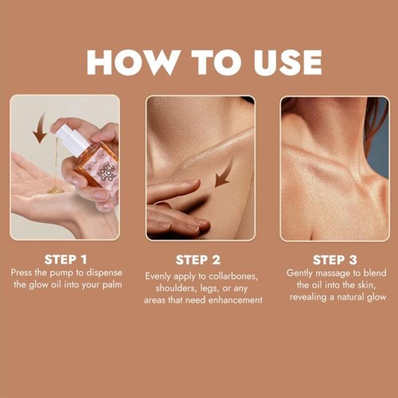 Shimmer Body Oil for Glowing Skin Body Shimmer Oil Hydrating Makeup Highlighter for Body and Face Enhancer Natural Radiance and Dewy Finish Skin Tones (05#, 1.02 fl. oz/ 30ml)