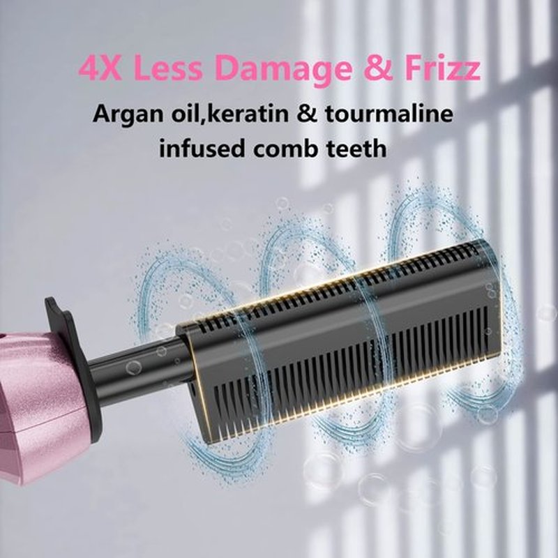 Dan Technology Double-Sided Teeth hot Comb,hot Comb Electric for Wigs,Travel Size Plug in hot Comb,500 Degree hot Comb Hair Straightener,Adjustable Temperature,60 min Shut Off