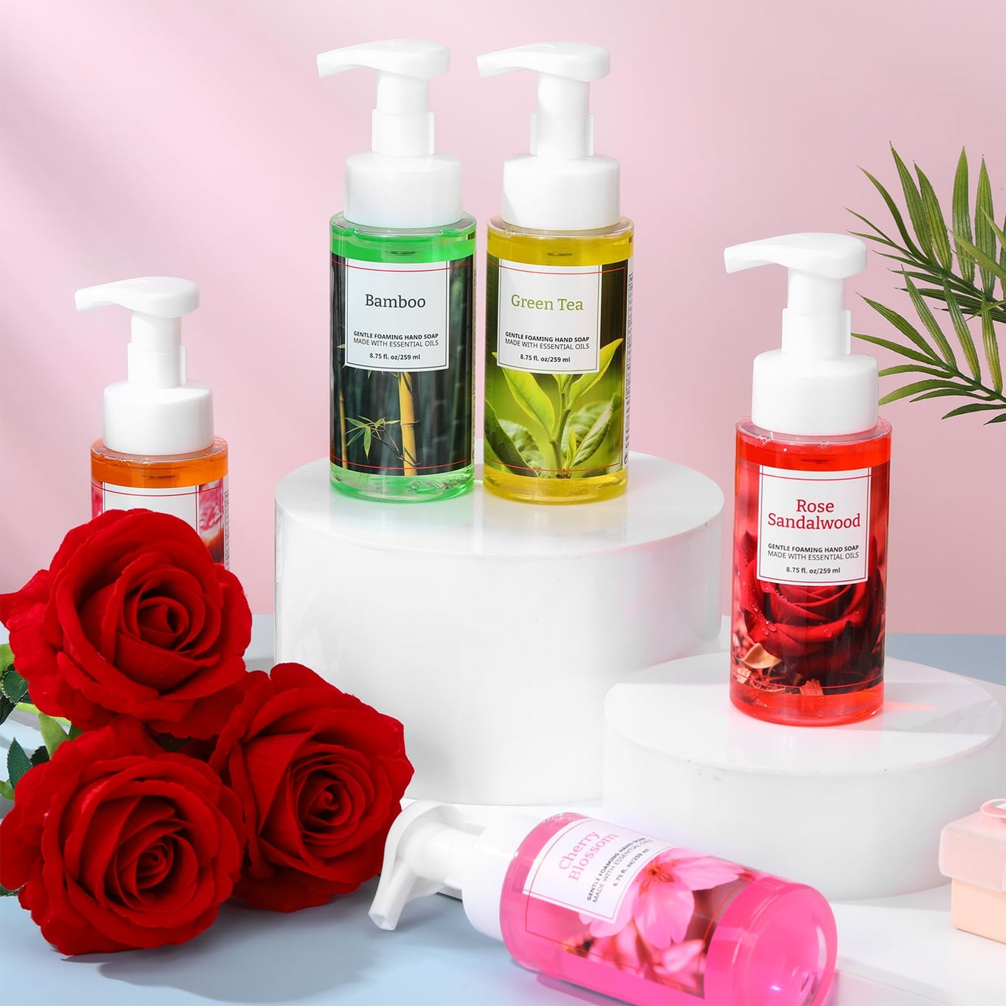 6 Pack Spring Foaming Hand Soap with Pump Care Moisturizing Liquid Gentle Foam Hand Wash Mother's Day Appreciation Gifts Bulk for Kitchen Bathroom Gifts for Teacher Nurse Doctor Employee, 8.75 Fl. oz