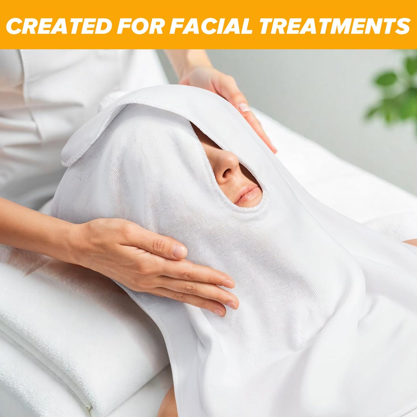 HOFURME 6 Pcs Facial Towels for Estheticians – Microfiber Soft U Shape Spa Towels for Facial, Skincare, Massage & Professional Use (White, 15.7x23.6 Inch)