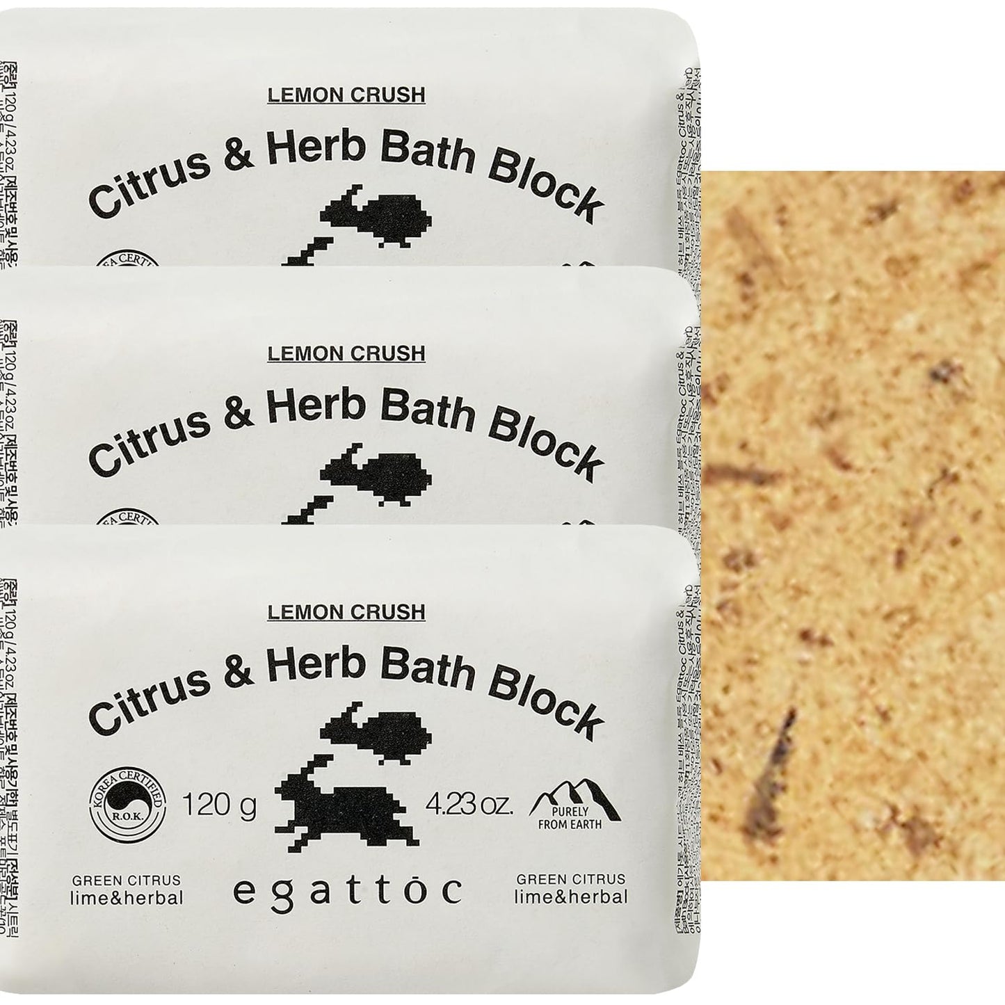 Egattoc Bath Bombs for Women, Pack of 3, Citrus & Herb Bath Fizzies with Essential Oils & Calendula Petals, Moisturizing Bath Block for Dry Skin, Natural Aromatherapy Home Spa Gift, Sunny Lemon Scent
