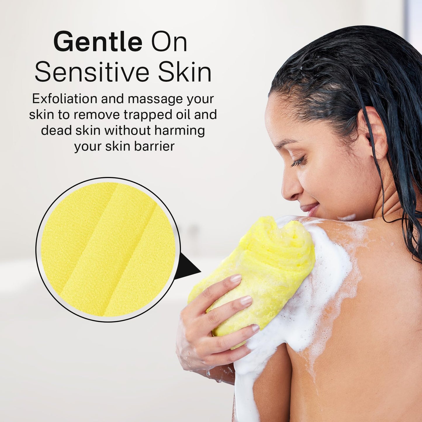 Yiclick Exfoliating Washcloth Towel, Exfoliating Body Scrubber, Back Scrubber for Shower Bath Washer, Japanese Exfoliating Wash Cloth, Korean Body Scrubber Exfoliator, Body Scrub Loofah Luffa Colors