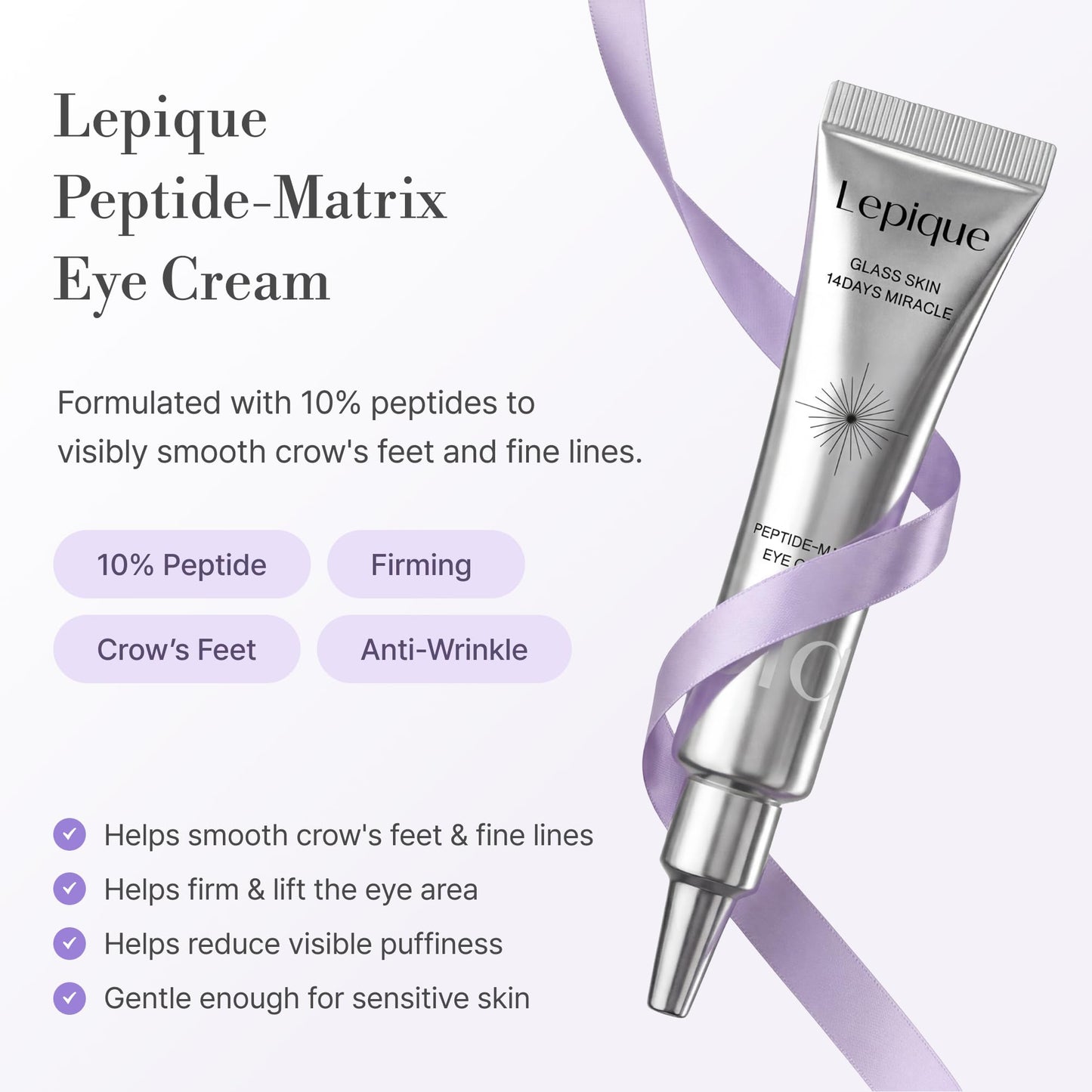 Lepique Peptide-Matrix Eye Cream – Structural Firming and Lifting with Matrixyl® 3000, Ginseng, TECA Centella for Wrinkles, Pores, Crow’s Feet, Dark Circles, Korean Anti-Aging Skincare 0.5 oz