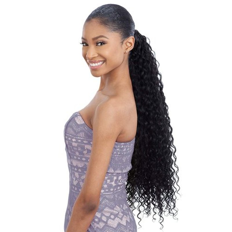 Organique Mastermix Synthetic Pony Pro Wrap Around Ponytail - SUPER CURL 32" (2 Dark Brown)