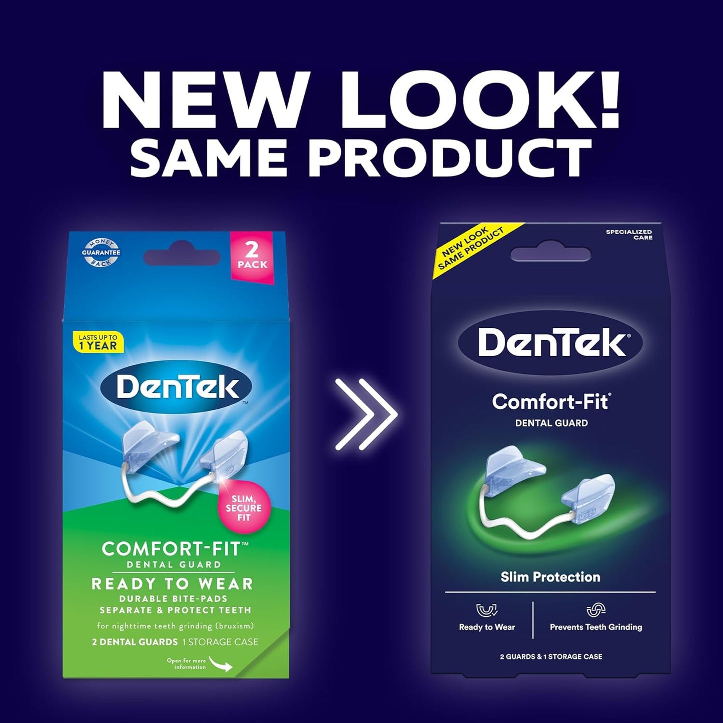 DenTek Comfort-Fit Night Guard for Teeth Grinding + 90 Efferdent Cleanser Tablets
