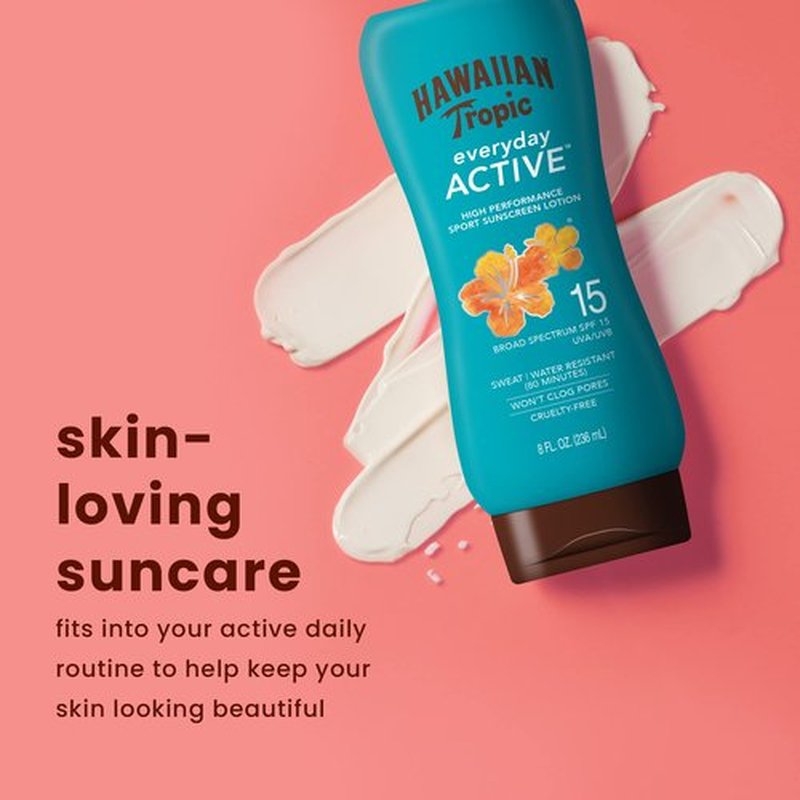 Hawaiian Tropic Everyday Active Sunscreen Lotions SPF 50 and SPF 15, Both 8oz