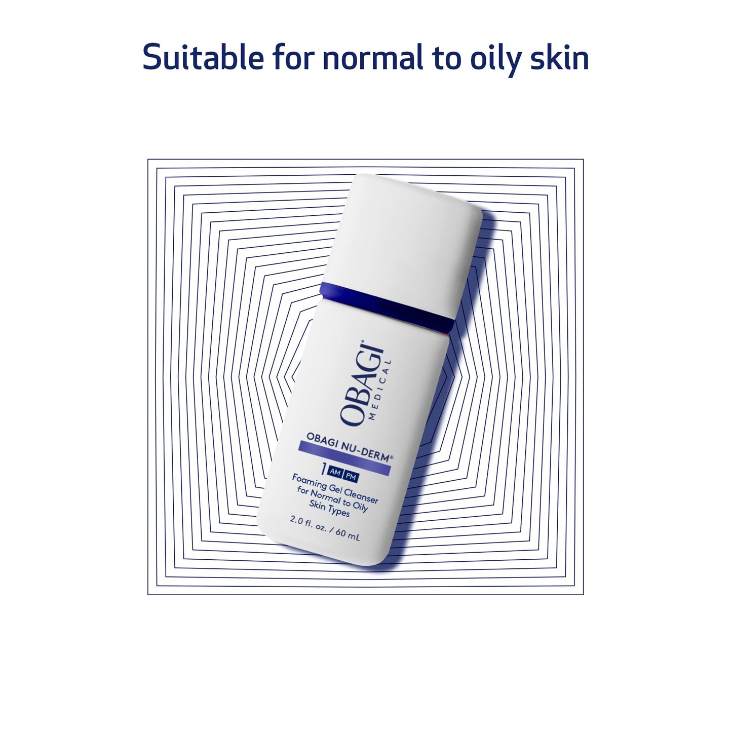 Obagi Nu-Derm Foaming Gel – Gel-Based Cleanser for Normal to Oily & Sensitive Skin – 2 oz, Travel Size
