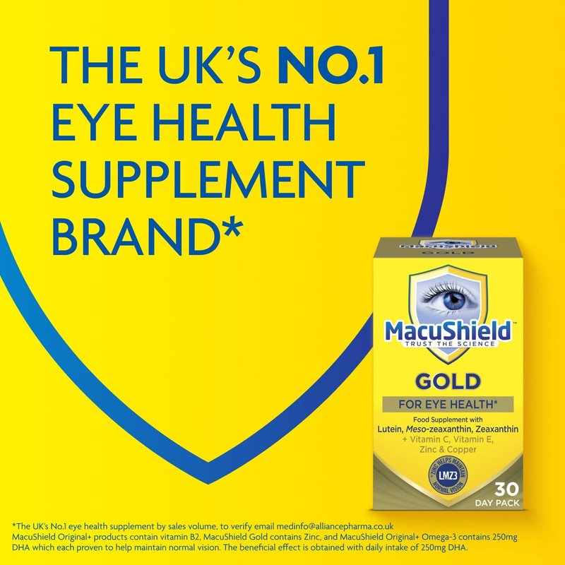 Macu Shield Gold Supplement - 90 Capsules for Eye Health & Vision Support