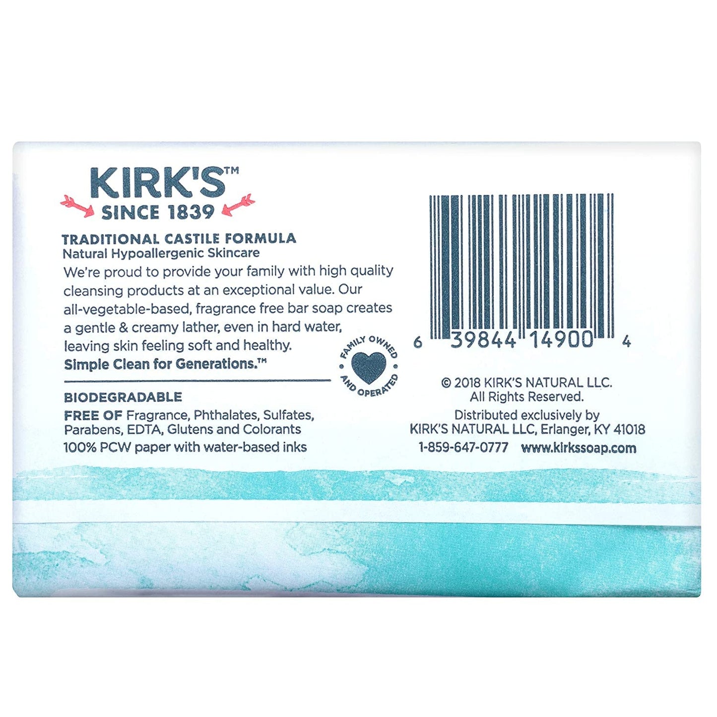 Kirks Natural Original Castile Soap, 4 Ounce - 12 per case.