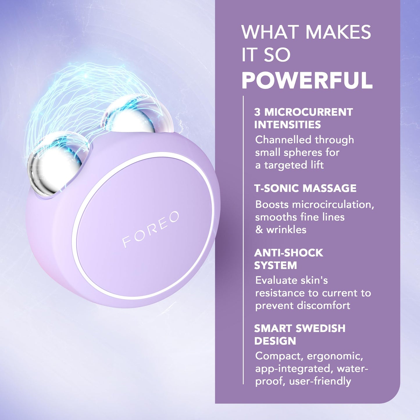 FOREO BEAR mini Microcurrent Facial Device - Instant Face Lift - Lavender