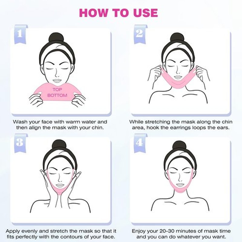 hoyesc V Line Lifting Mask, Double Chin Mask, Face Jawline lift tape, Sculpting Collagen Mask with Aloe Vera & Hyaluronic Acid for Chin and Neck Skin Firming - 10PCS