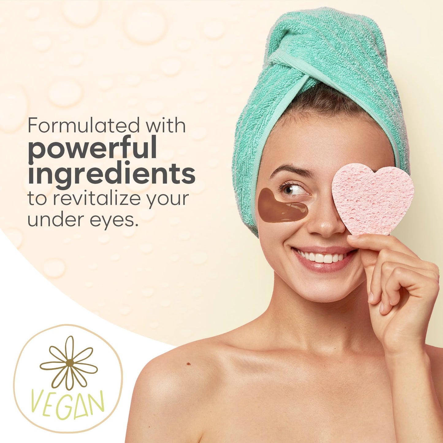 BLOOMORA Caffeine Under Eye Patches (20 Pairs) - Dark Circles & Puffiness Care - Hydrating Caffeine Eye Mask
