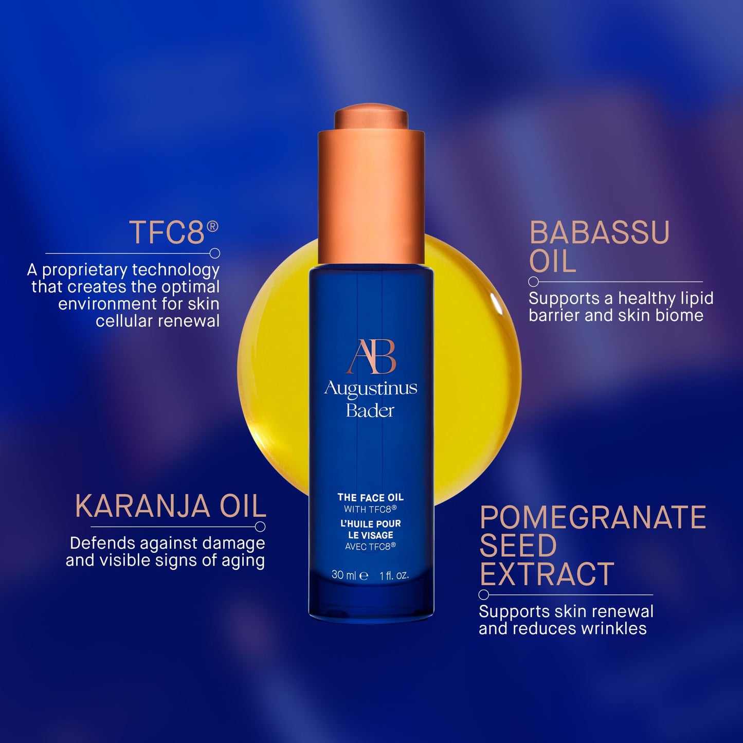 Augustinus Bader The Face Oil – Travel Size – Luxury Hydrating & Restorative Facial Oil – Smooths, Nourishes & Boosts Radiance for Soft, Healthy-Looking Skin – 30 ml / 1 fl oz
