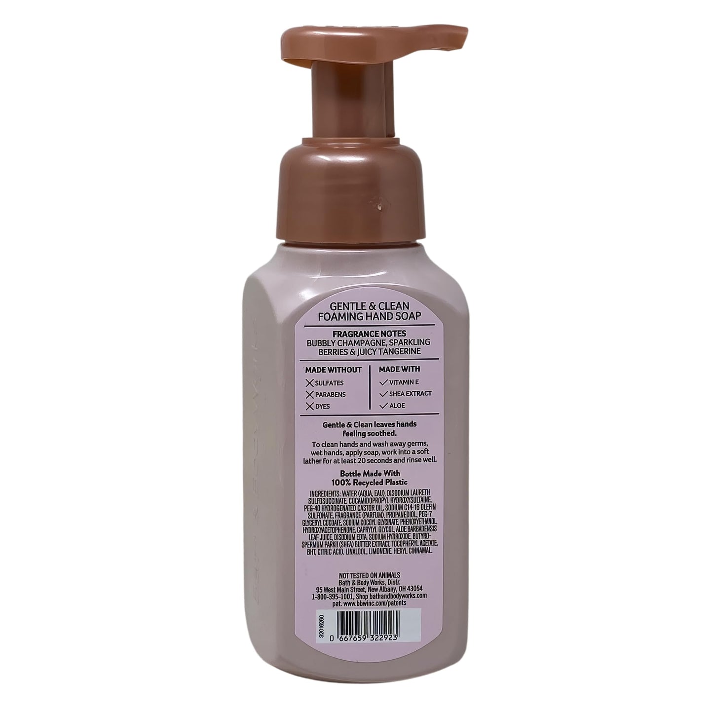 Bath & Body Works Champagne Toast 2 Gentle & Clean Foaming Hand Soap with a Peach Gardenia Sample Soap