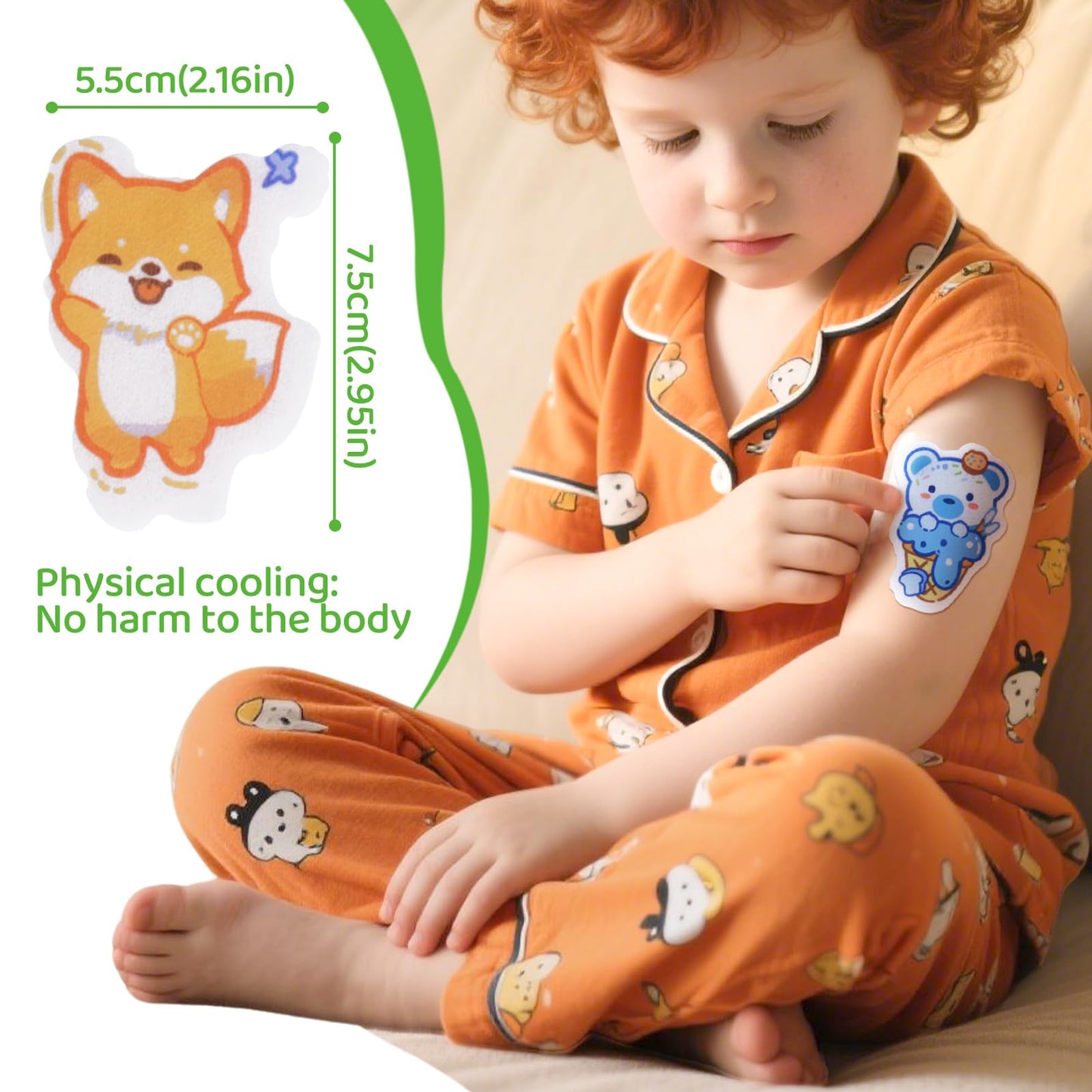 Kids Fever Relief Patches, 24 Pcs - Cooling Gel Instant Relief Strips for Kids Fever, Headache & Sunburn, Soothing Temperature Reduction
