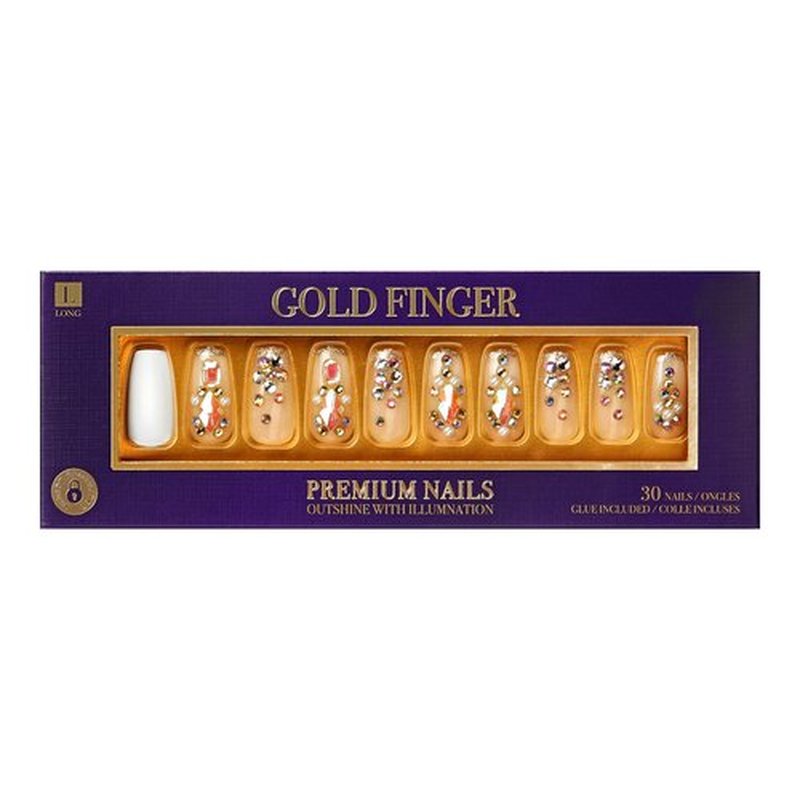 GoldFinger Premium False Nails Glue On Nails Press On Nails Glue Included (My Precious)