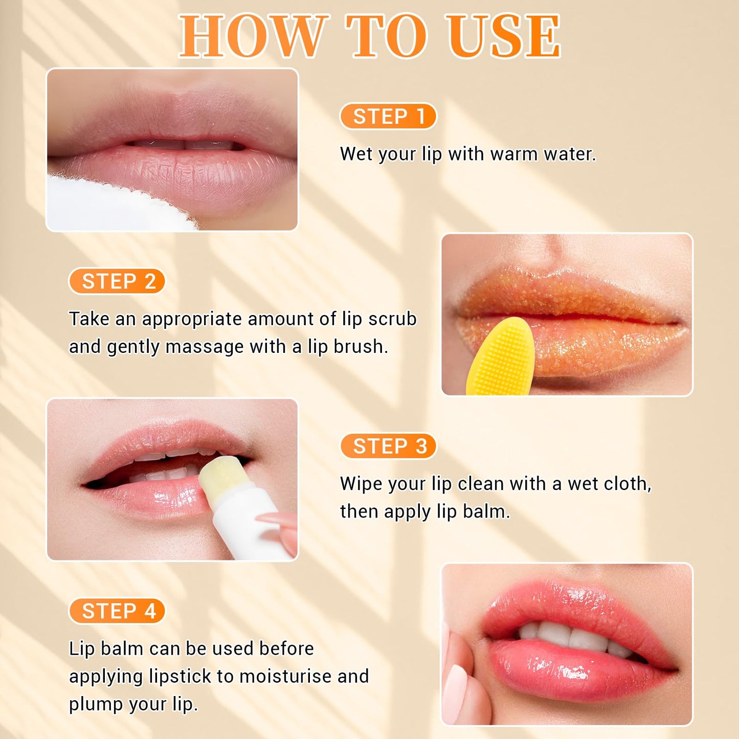 Turmeric Lemon Lip scrub & Turmeric Lip Balm with Brush Set 3PCS - Lips Scrubber Exfoliator for Dark Lips, Reduces Fine Lines Lip - Hydrating & Smooth Cracked, Dull, Dry