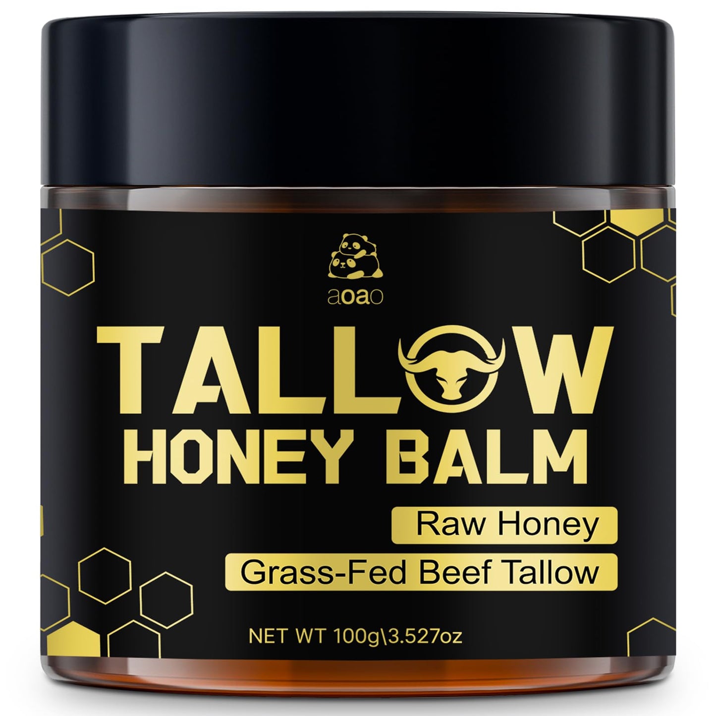 Tallow Honey Balm for Face & Body, Moisturizer with Organic Grass-Fed Beef Tallow & Raw Wild Honey, Not Diluted, Natural Hydration, Soothes & Nourishes Dry, Sensitive, Cracked Skin (Tallow Honey_1)