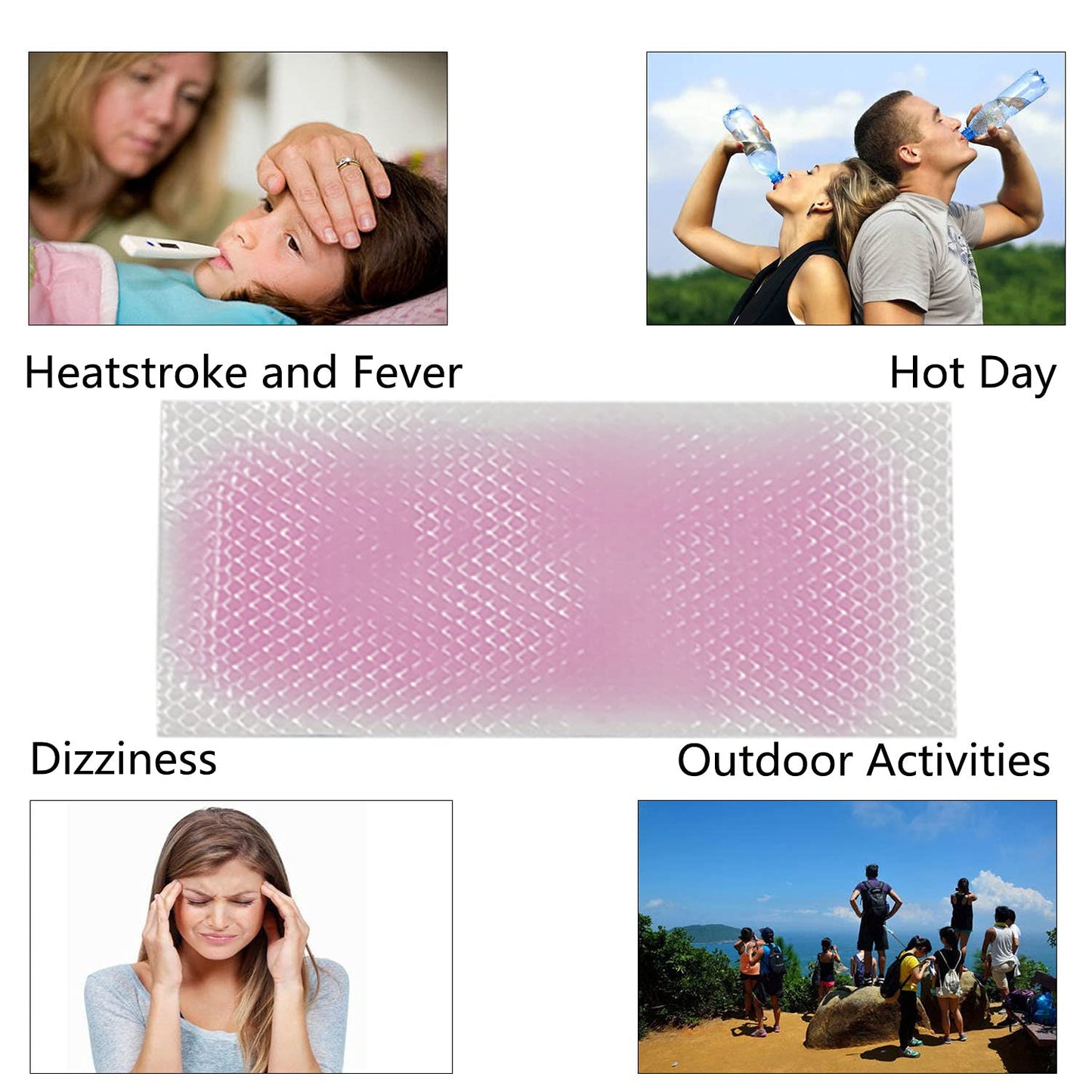 40 Sheets Fever Cooling Gel Patches, Cooling Forehead Strips Cooling Gel Sheet for Relieve Headache, Toothache Pain, Drowsiness, Fatigue, Refreshing, Sunstroke(Strawberry)