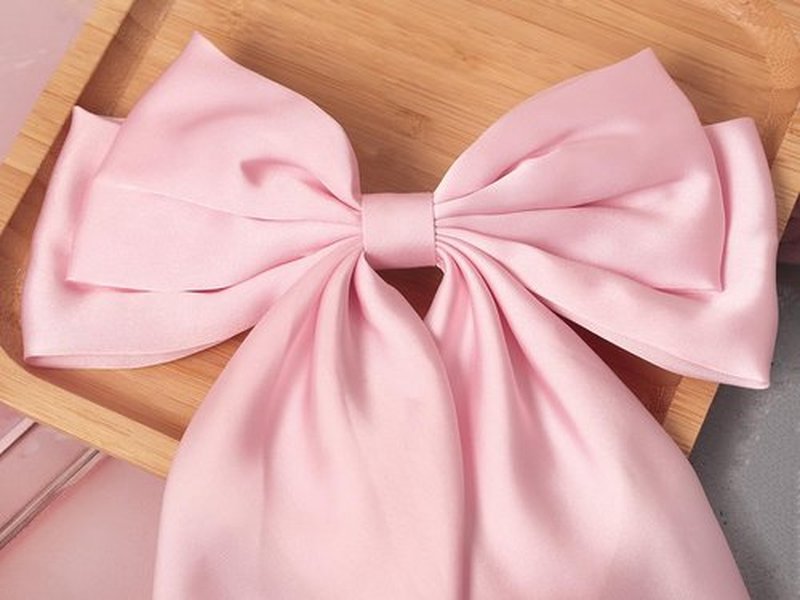 SUSULU Hair Bows for Women Girls,Large Satin Bow Barrette Hair Clips Long Ribbon Bow Clips Suit for Thick Thin Hair,Hair Accessories 90's 2pcs Back to School Birthday Gifts (Navy Pink)