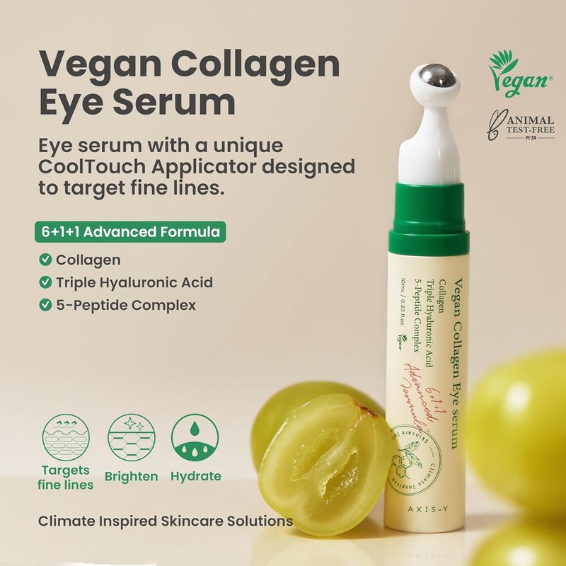 AXIS-Y Glass Skin Duo | Korean Skin Care Set for Dark Spot Correction & Anti-Aging | Vegan Collagen Eye Serum & Glow Serum