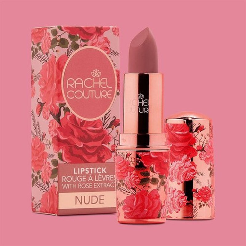 Rachel Couture Matte Lipstick with High Impact Color | Vegan & Cruelty Free | Infused with Rose Extract - 0.12 Oz - Nude