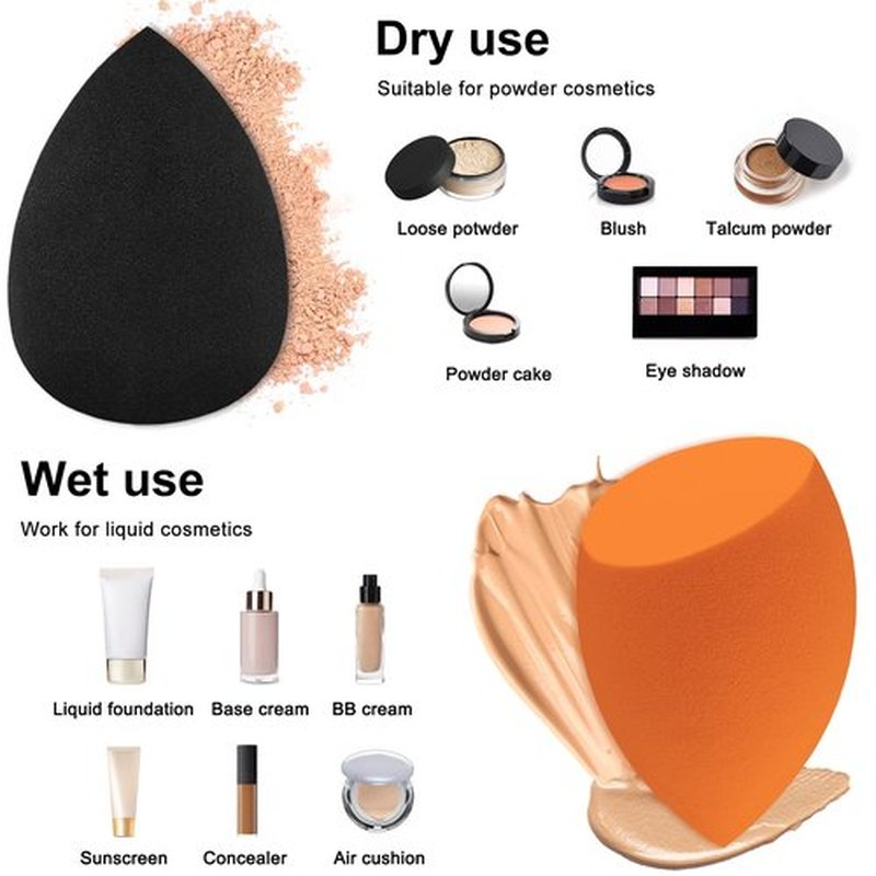 12 Pieces Professional Makeup Sponge Set,Latex Free Flawless Soft Setting Face Puffs,Makeup Blending Sponge Cosmetic Applicator for Powder,Liquid,Facial Makeup Tools