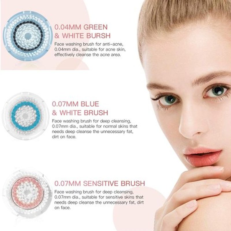 Azonbey Brush Head Replacements Compatible with Clarisonic Mia 1, Mia 2, Mia Fit, Alpha Fit, Smart Profile Uplift and Alpha Fit Face Cleaning Brush Heads (Pink-2Pack)