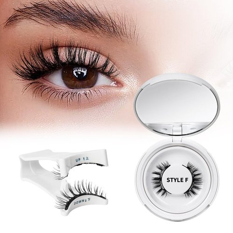 QUEWEL Magnetic Eyelashes, 1 Pair Reusable Magnetic Eyelashes with Applicator, Reusable Magnetic Lashes Kit with Applicator, No Glue Needed Eyelashes Magnetic(Magnetic Lashes-F)
