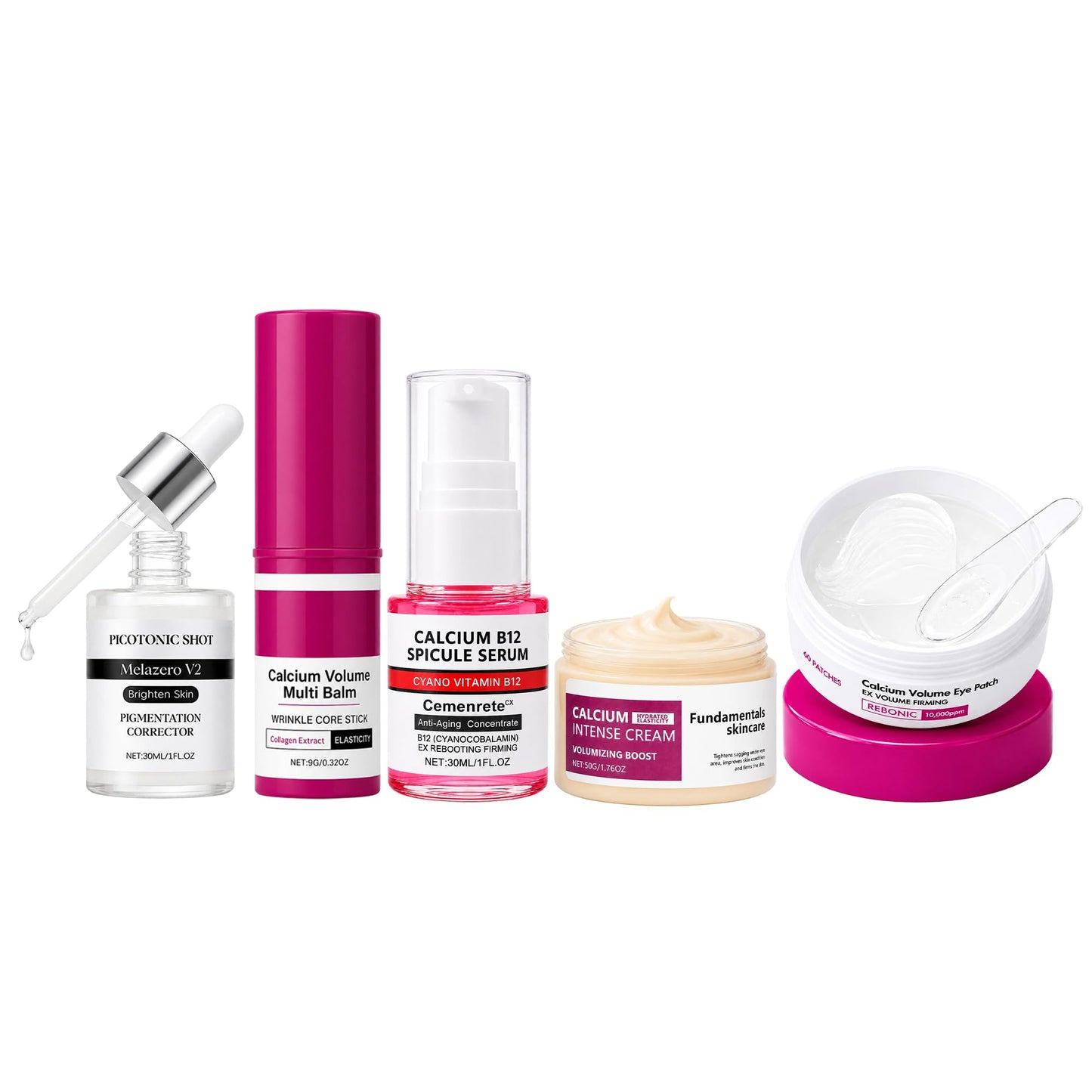 Calcium Daily Care Skin Set with Calcium Multi Balm Stick – Gentle Firming & Moisture Routine for Smooth, Comfortable-Looking Skin, Daily Use Skincare Collection, Travel-Friendly