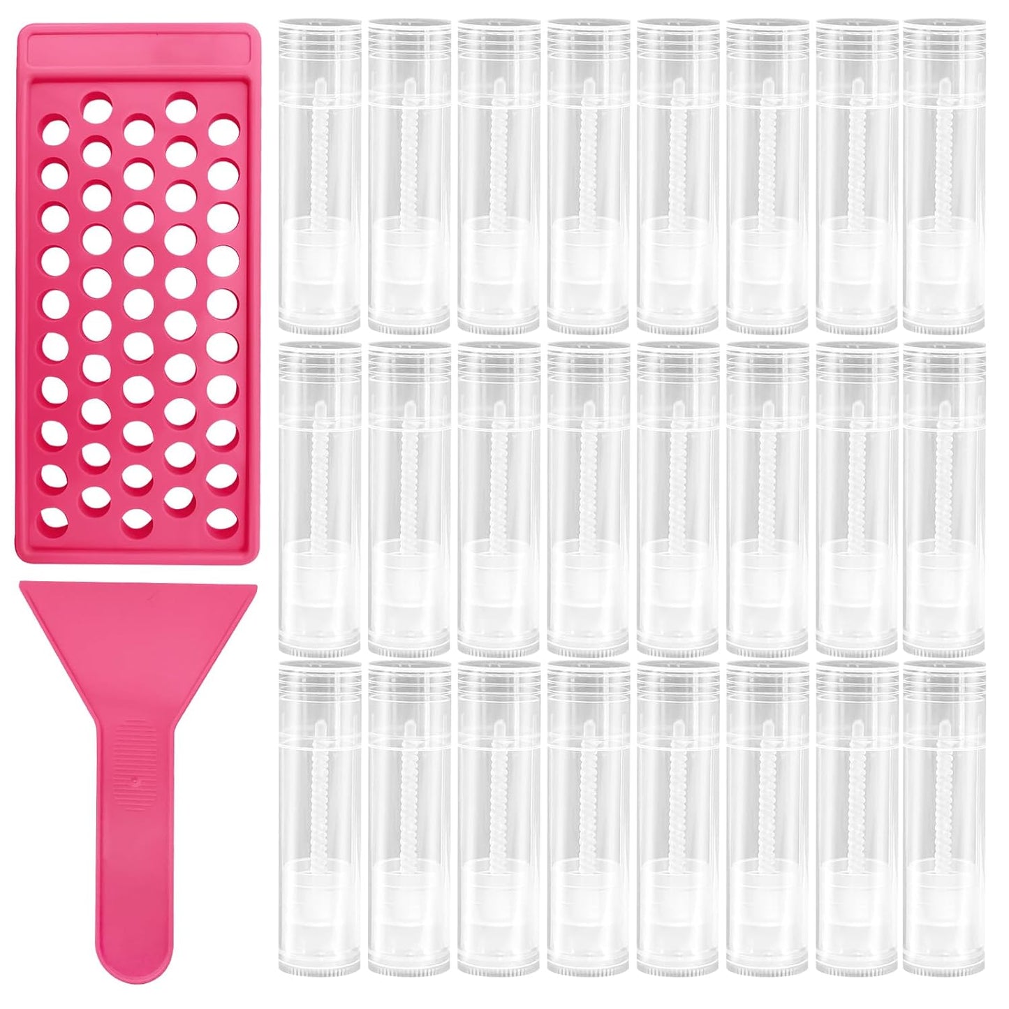 DIY Lip Balm Filling Tray - Pink Spatula Set for Easy Lip Balm Making | 1 Pack