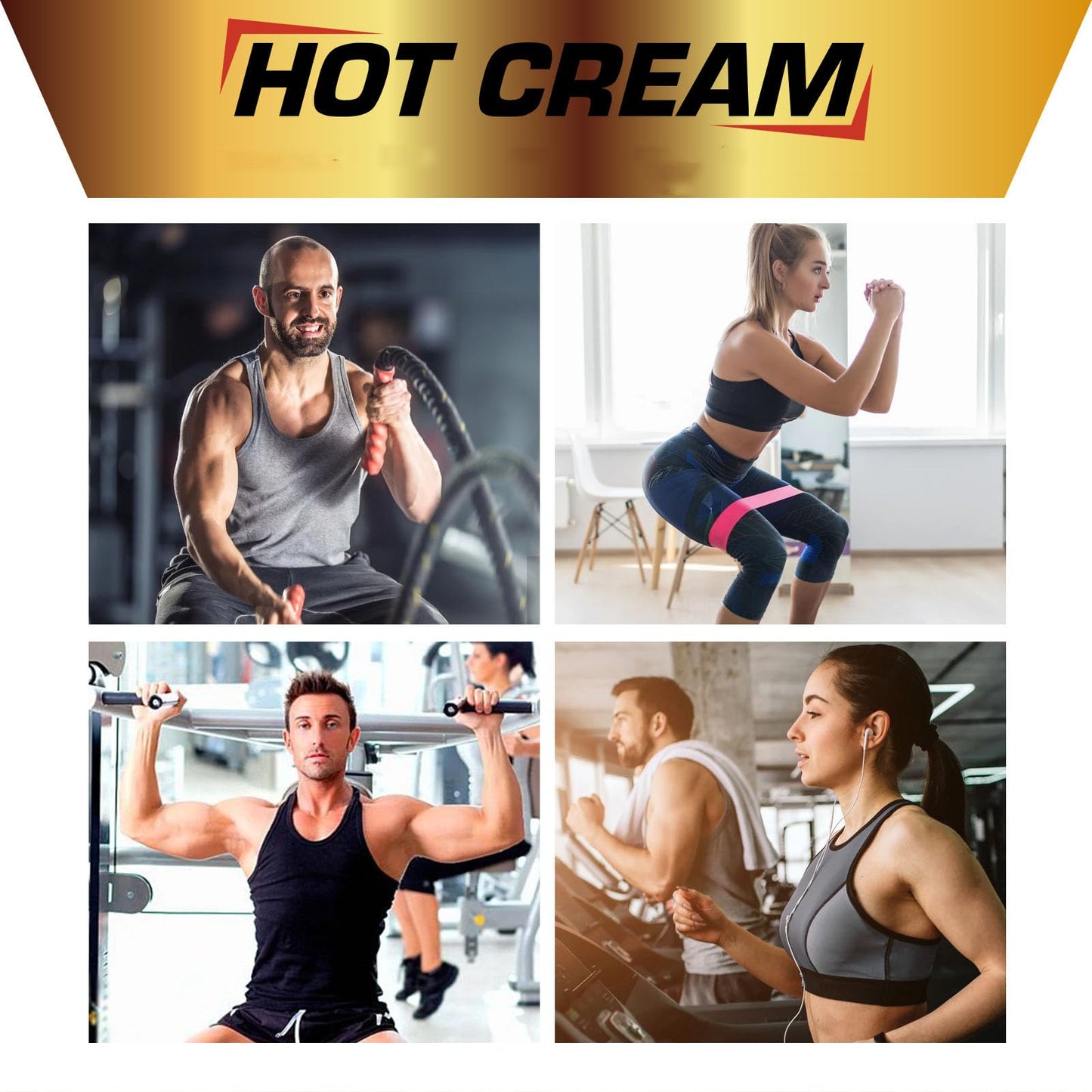 REBODUM Hot Sweat Cream 2 Pack, 4 oz Each Jar (Total 8 oz), Sweat Enhancer Cream for Women & Men, Workout Sweat Cream