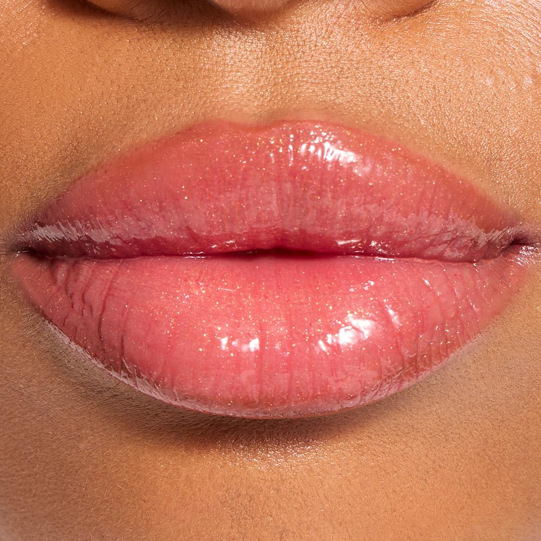 Revolution Beauty London, Pout Lip Gloss Stick, Pigmented High-Shine Formula with Hyaluronic Acid & Vitamin E, Vegan & Cruelty-Free, Shimmer Sugar Cookie Pink, 0.1 fl oz