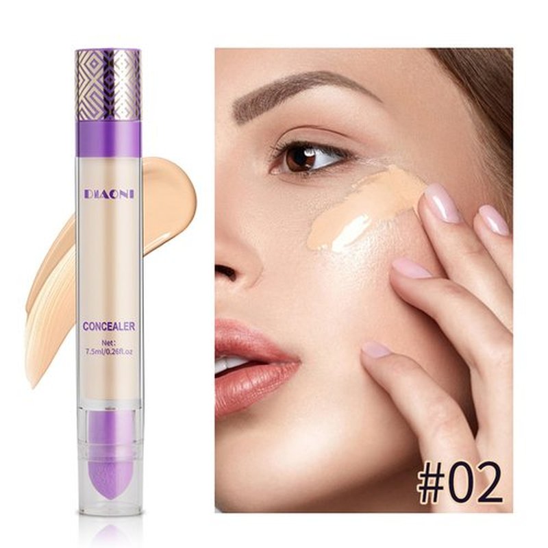 Diaoni Concealer, Diaoni Coverage Concealer, Diaoni Concealer Stick, Double-Sided Concealer with Brush,Lightweight, Long-Lasting, Waterproof, Foundation Concealer Stick (02#, 1)