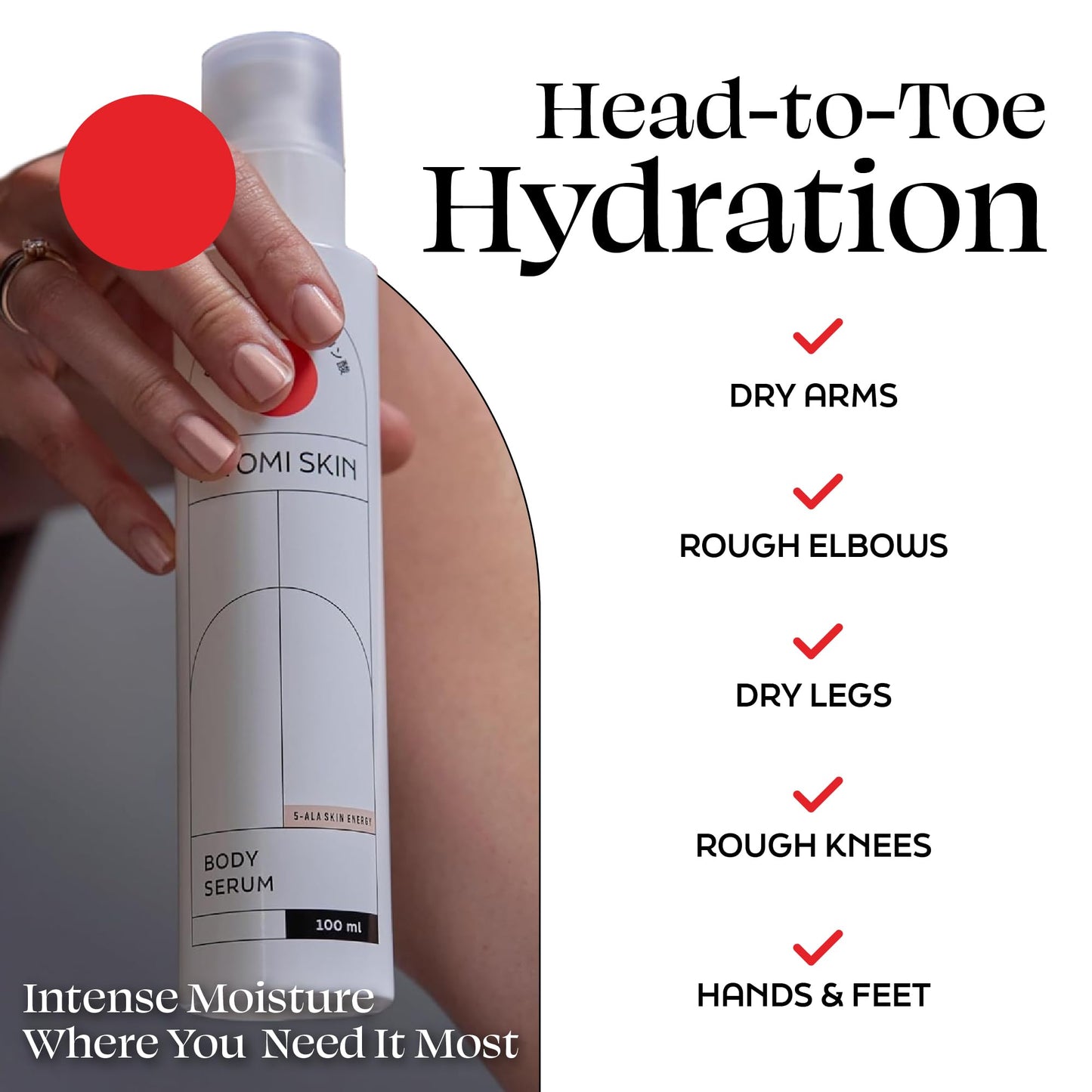 Kiyomi Skin Hydrating Body Lotion - Body Serum with 5-ALA, Hyaluronic Acid and Marine Algae - Fast-Absorbing Moisturizer for Dry, Rough Skin - Fragrance-Free Gel - Made in Germany - 3.4 Fl Oz