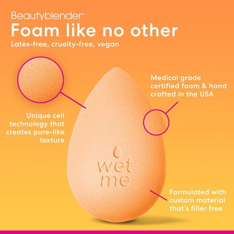 Beautyblender® | Beam Color Changing Beauty Blender Makeup Sponge, Super-Soft Foam Easily Blends Foundations & Creams, Made in USA, Reusable, Washable, Streak Free Application, Heat Activated