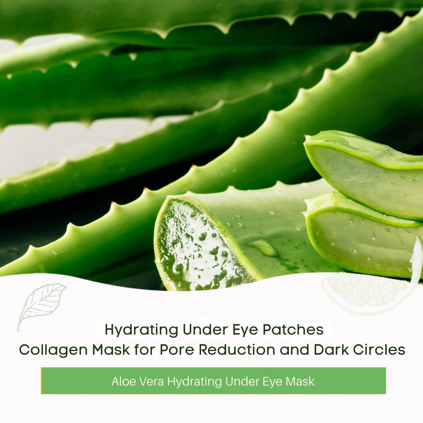 Oh K! Eye Mask - Aloe Vera - Hydrating Under Eye Patches - Gel Patches with Niacinamide - Collagen Mask for Pore Reduction and Dark Circles - 1 Pair