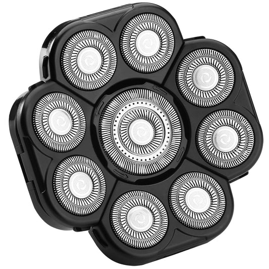 FOXSONIC Upgraded 9 Blades Body Head Shaver Replacement Heads for Head Shaver,Many Brands 9 Blades Replacement Shaver Head Blade 9 Heads Beard Electric Razor Shaver Head for Blad Men