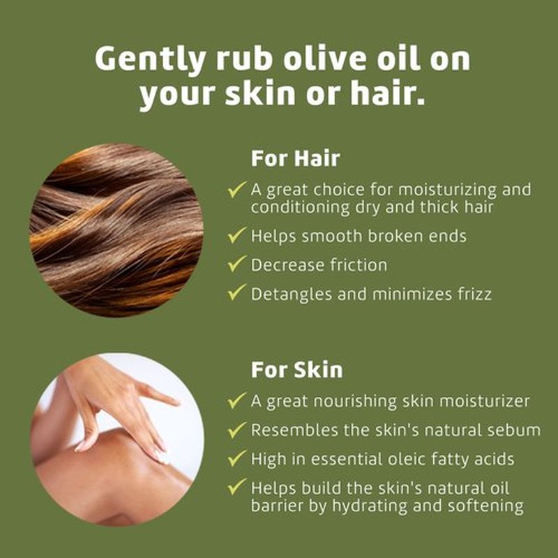 De La Cruz Pure Olive Oil - Natural Expeller Pressed Olive Oil for Hair and Skin - Lightweight Body Oil for Dry Skin 2 Fl Oz (4 Bottles)